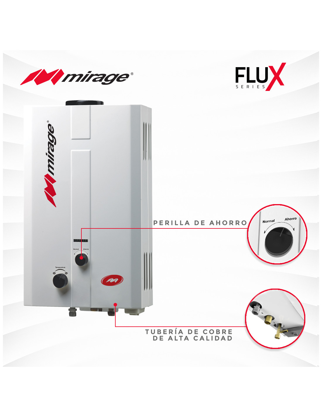 Flux Series – Calentador Blanco 6L (Gas Natural)