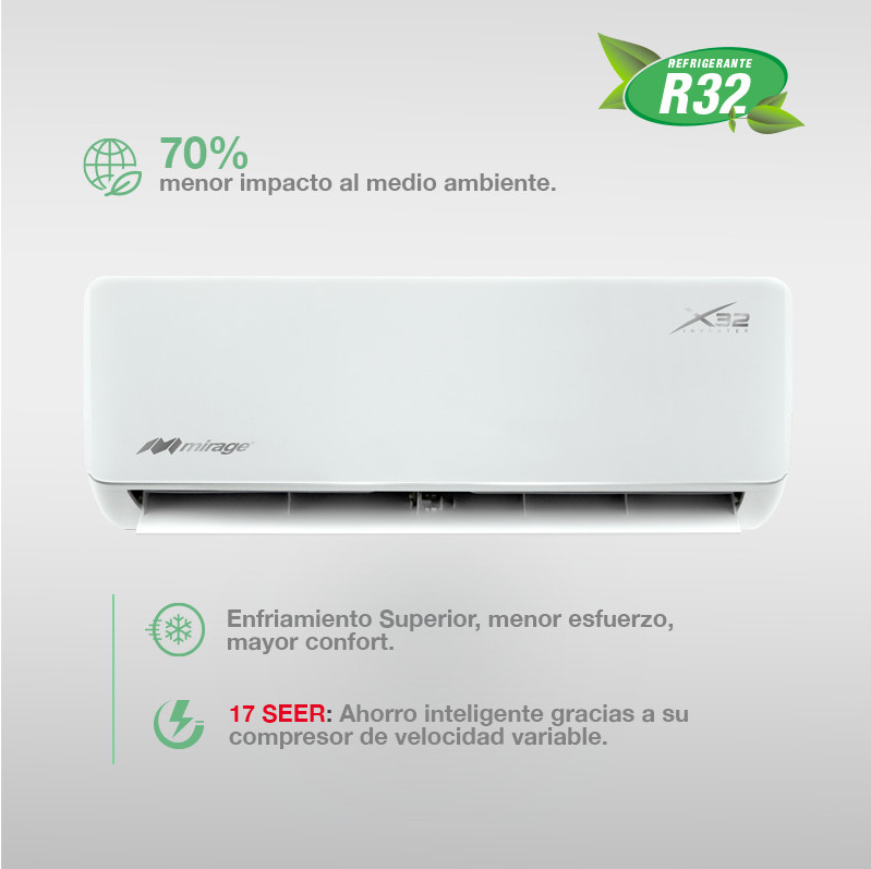 Inverter X32 – 1.0 Ton / 110V (Frío y Calor)