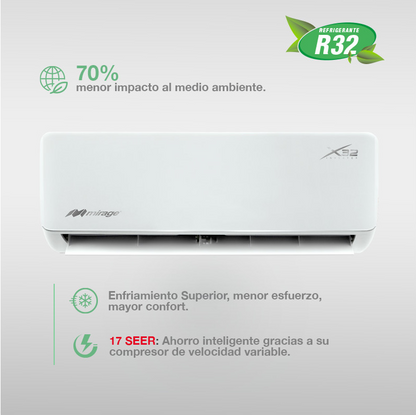 Inverter X32 – 1.0 Ton / 110V (Frío y Calor)